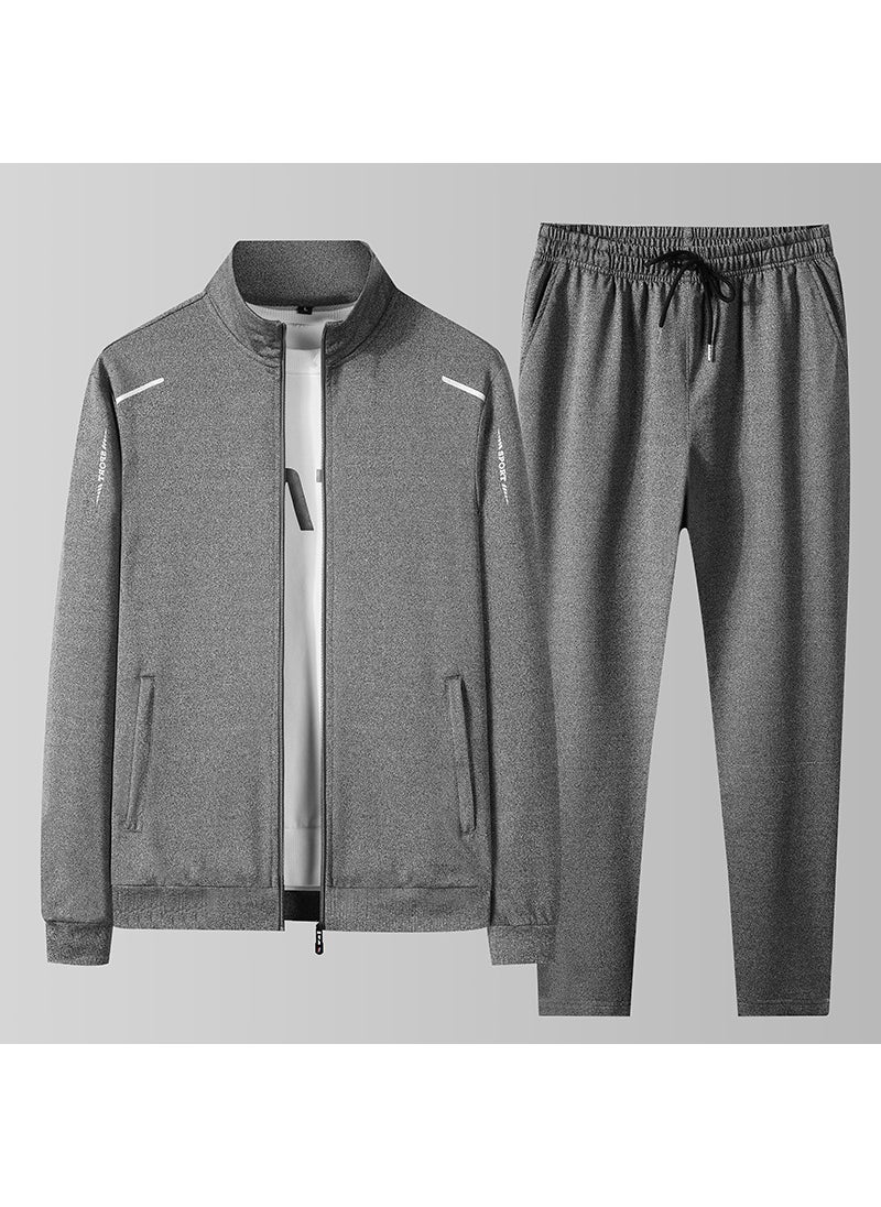 Autumn Casual Sports Tracksuit Men Grey