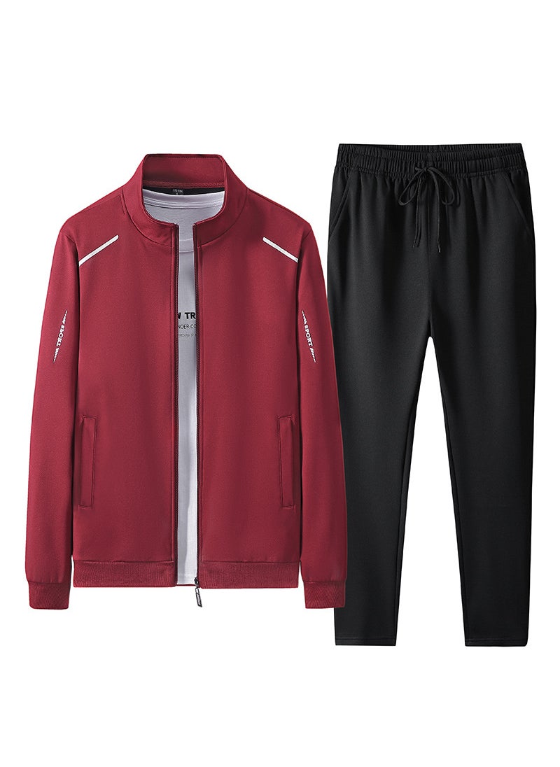 Autumn Casual Sports Tracksuit Men Black