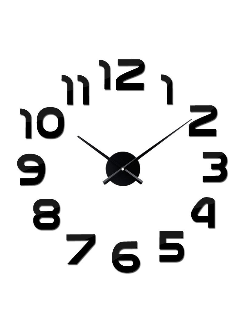 Acrylic DIY Clock Large Creative Wall Decor 70-90cm All Black