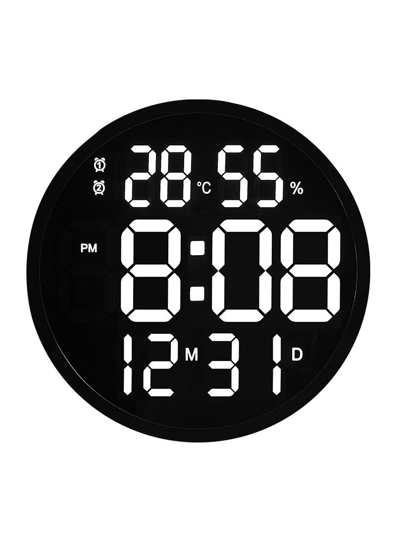 1 x 5 pcs 12 Modern LED Silent Wall Clock Black