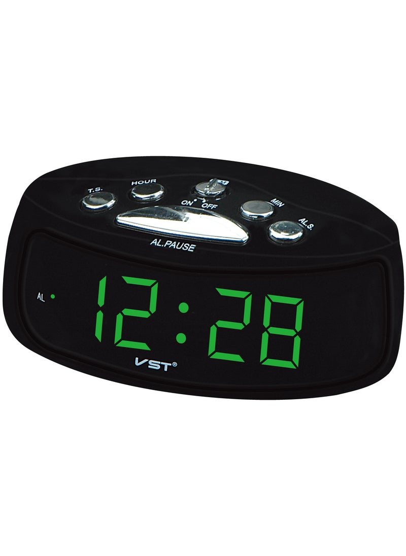 1 x 5 pcs LED Alarm Clock Digital Simple Creative Snooze with USB Green