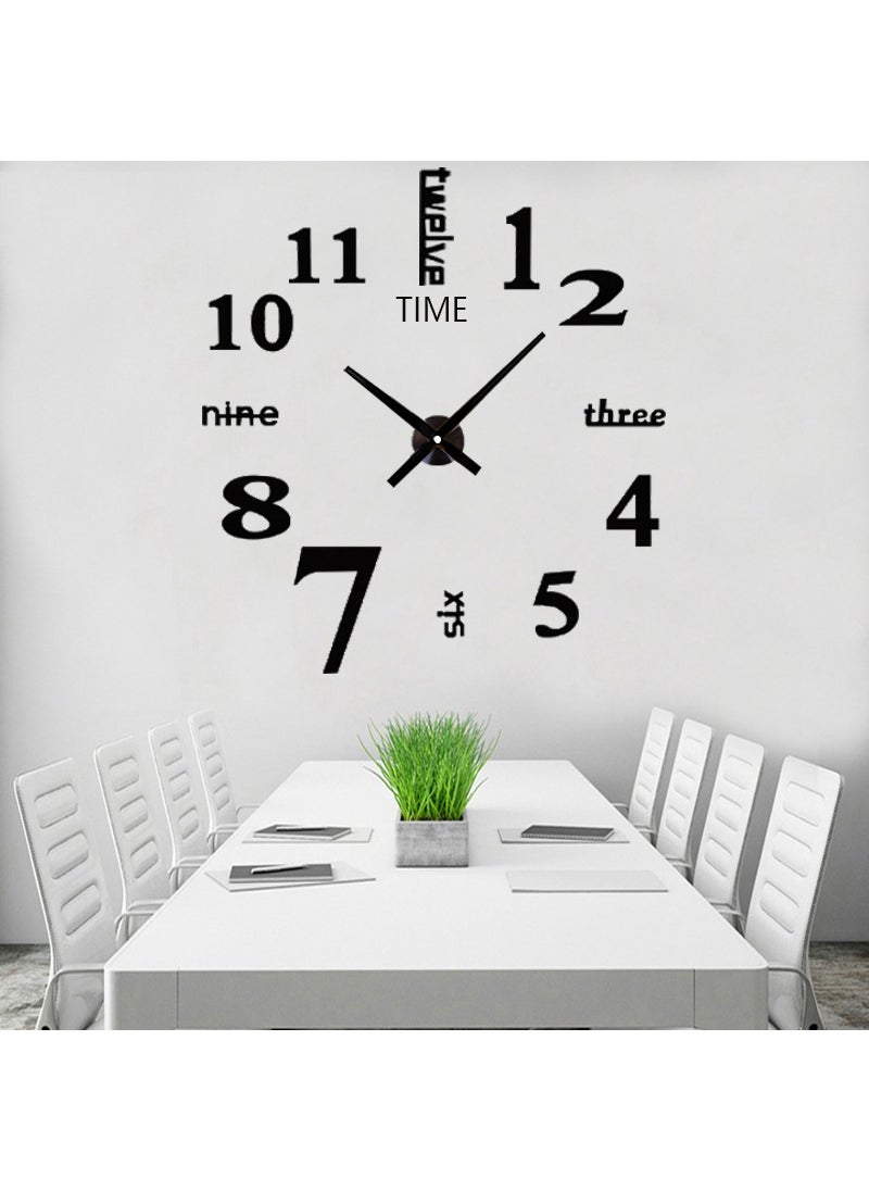 Acrylic Wall Clock Stickers DIY Silent Simple Home Decor Gold