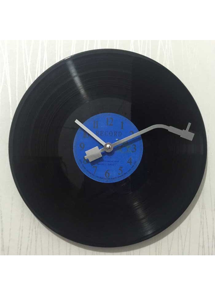 1 x 5 pcs Creative Vinyl Record Wall Clock Graffiti Gift 30cm blue record wall clock