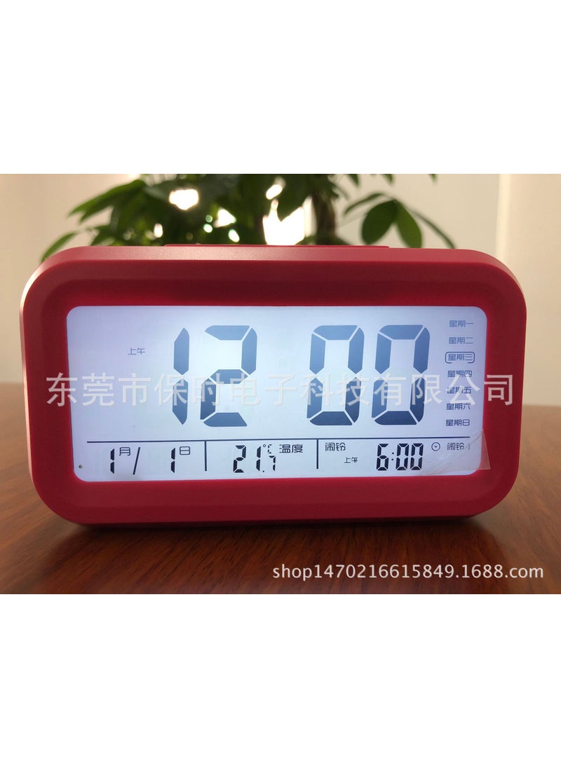 Smart Charging Voice Alarm Clock for Students 2024 Battery rose red (no volume adjustment)