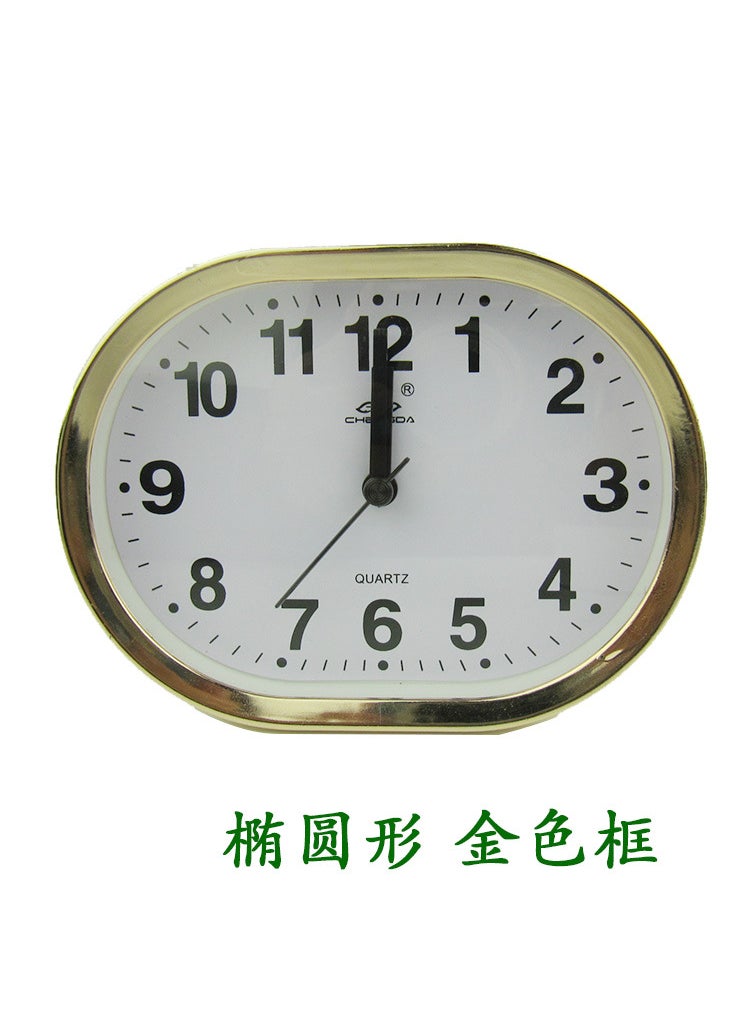 1 x 5 pcs Minimalist Creative Alarm Clock with Electroplated Frame Oval White Face