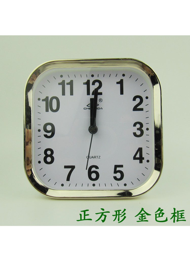 1 x 5 pcs Minimalist Creative Alarm Clock with Electroplated Frame Square white face