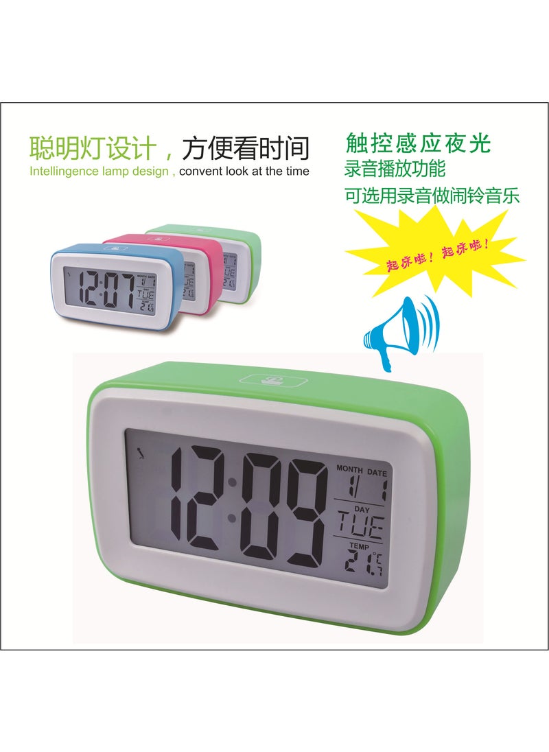 1 x 5 pcs Smart Wake-Up Light Clock with DIY Recording Green