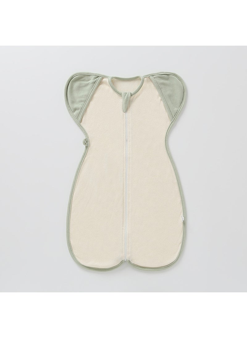 Organic Cotton Baby Sleepsack 2-in-1 Breathable Green Edge (dual-purpose sleeveless mesh)