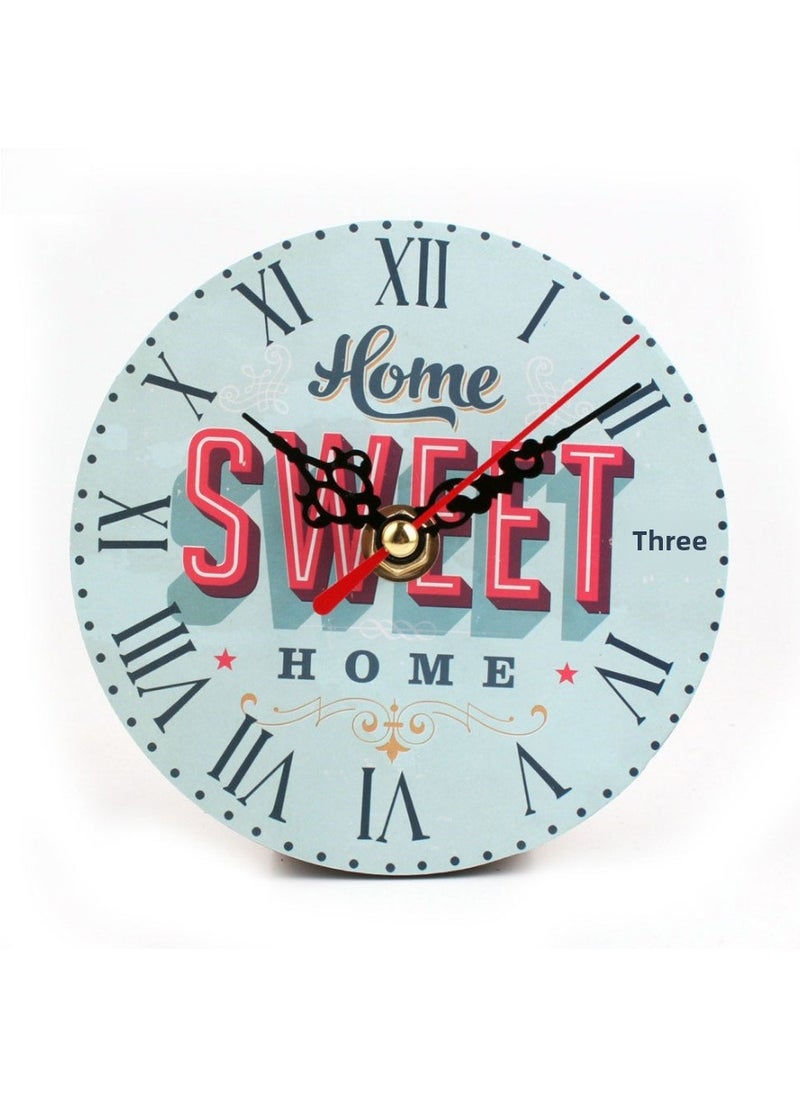 1 x 5 pcs Vintage Silent Desk Clock for Bedroom 7#