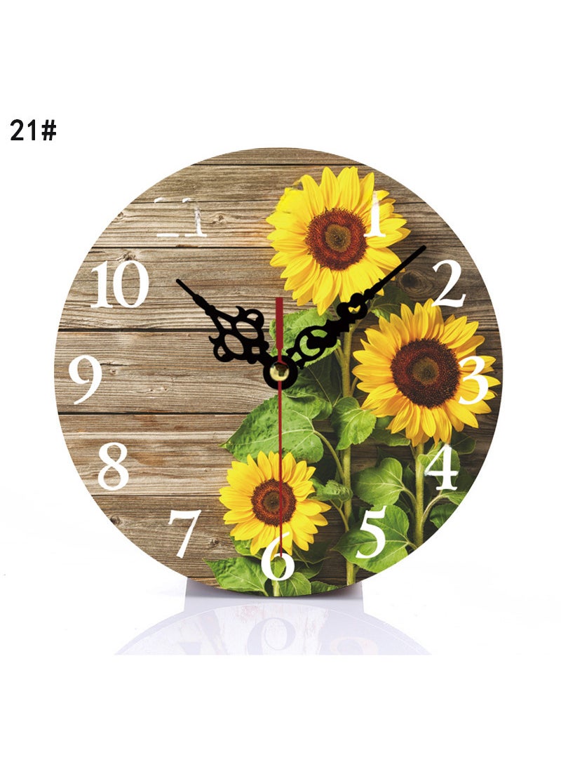 1 x 5 pcs Vintage Silent Desk Clock for Bedroom 36#