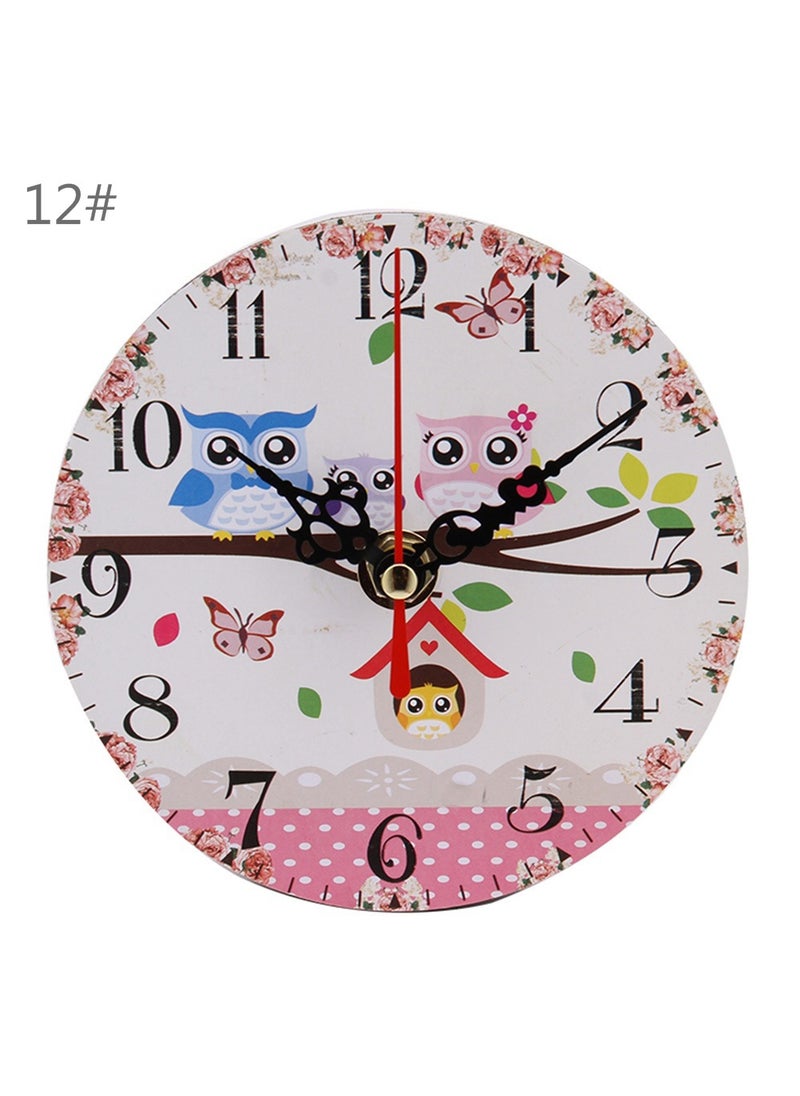 1 x 5 pcs Vintage Silent Desk Clock for Bedroom 12#