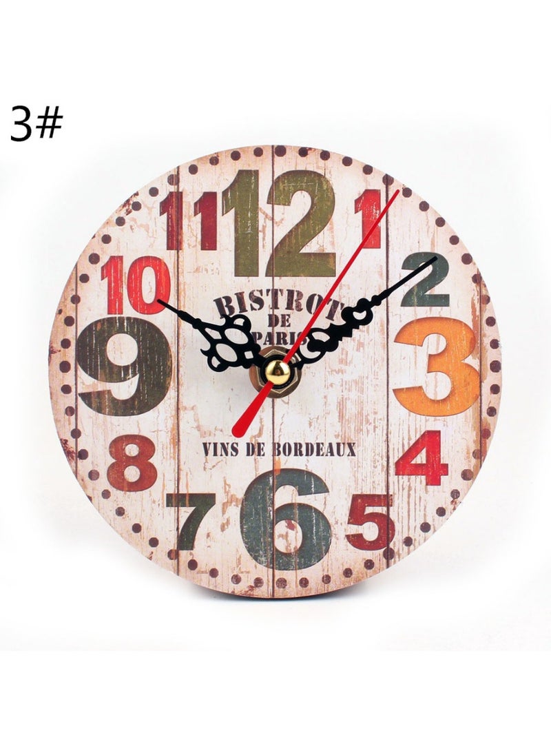 1 x 5 pcs Vintage Silent Desk Clock for Bedroom 3#