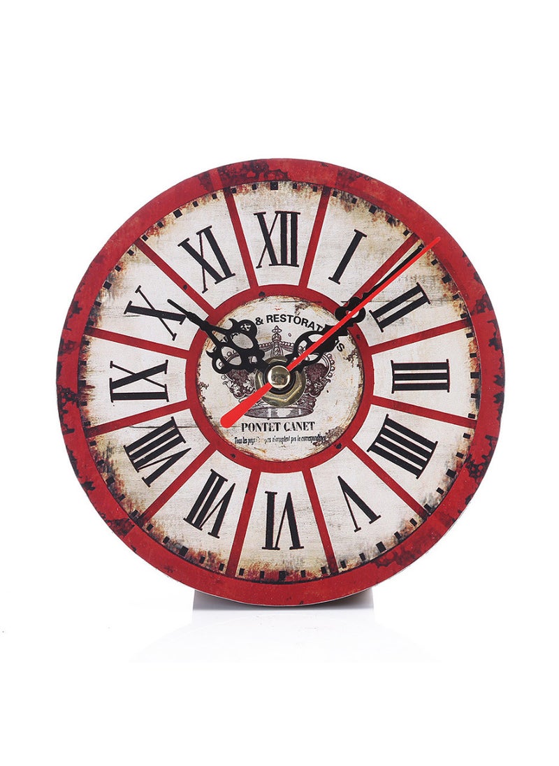 1 x 5 pcs Vintage Silent Desk Clock for Bedroom 33#