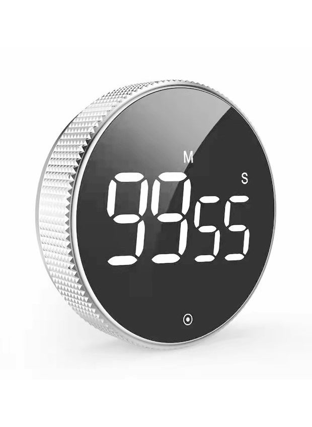 1 x 5 pcs Magnetic LED Quiet Timer for Kitchen and Beauty Sports Silver