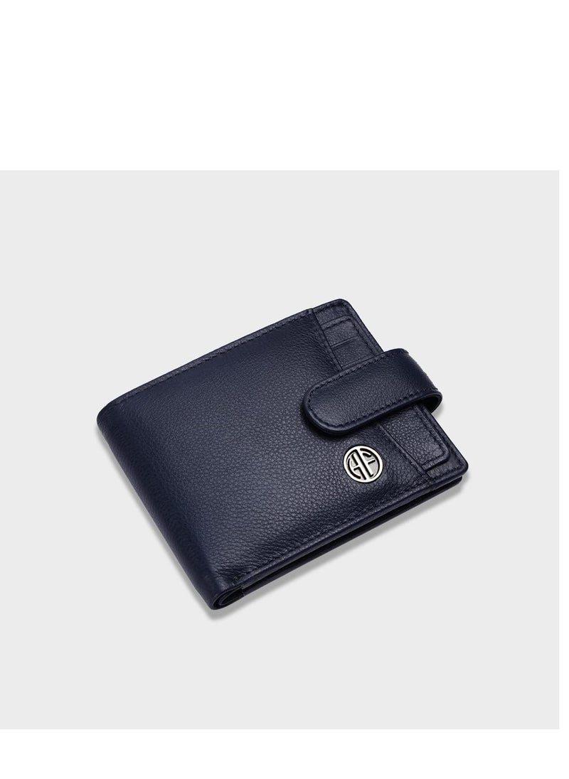 Leather Wallet for Men|5 Card Slots| 1 Coin Pocket| 2 Hidden Compartment|2 Currency Slots, Royal Blue, Minimalist