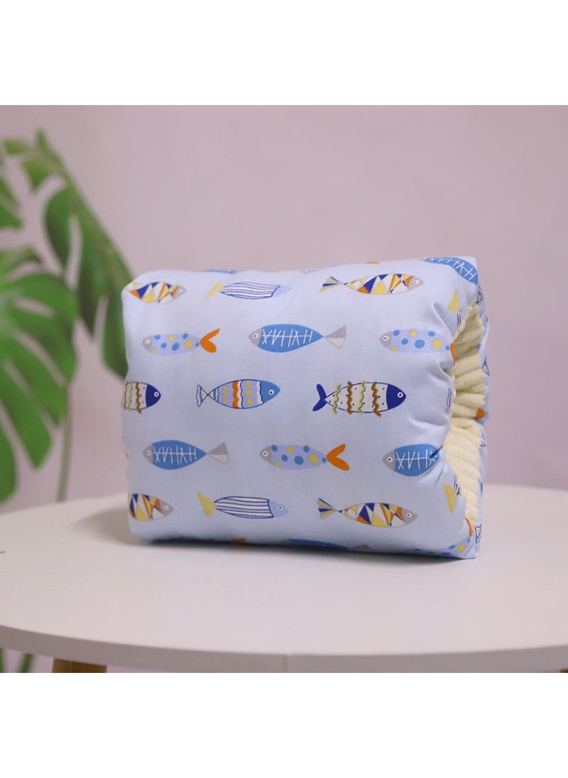 Cotton Plush Nursing Pillow for Baby Support Sky Blue Fish