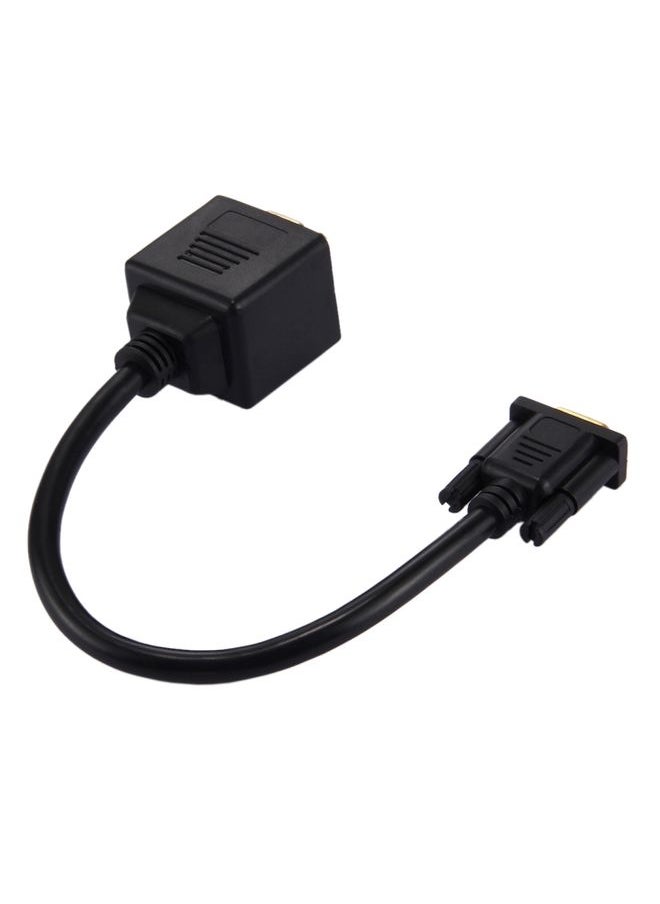 30cm VGA Male to 2 VGA Female Splitter Cable(Black)