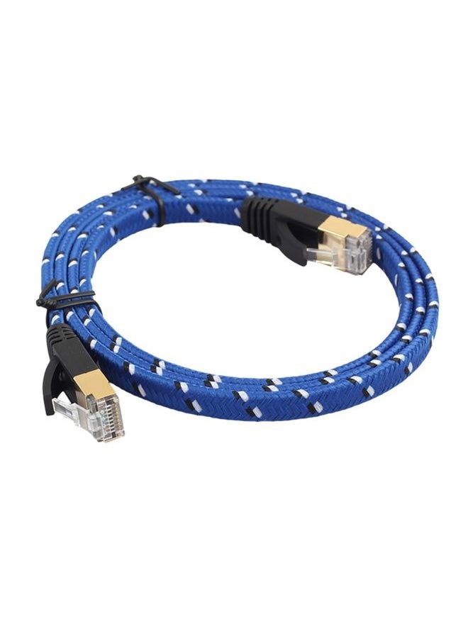 1.8m Gold Plated CAT-7 10 Gigabit Ethernet Ultra Flat Patch Cable for Modem Router LAN Network, Built with Shielded RJ45 Connector