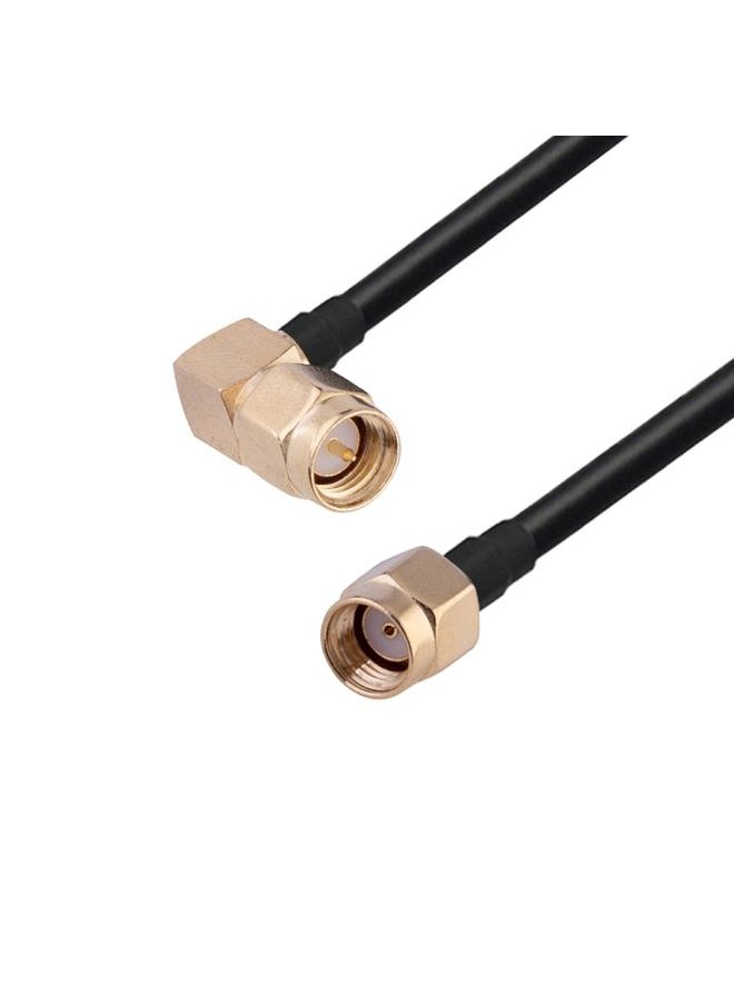 SMA Male Elbow to PR-SMA Male RG174 RF Coaxial Adapter Cable, Length: 1m