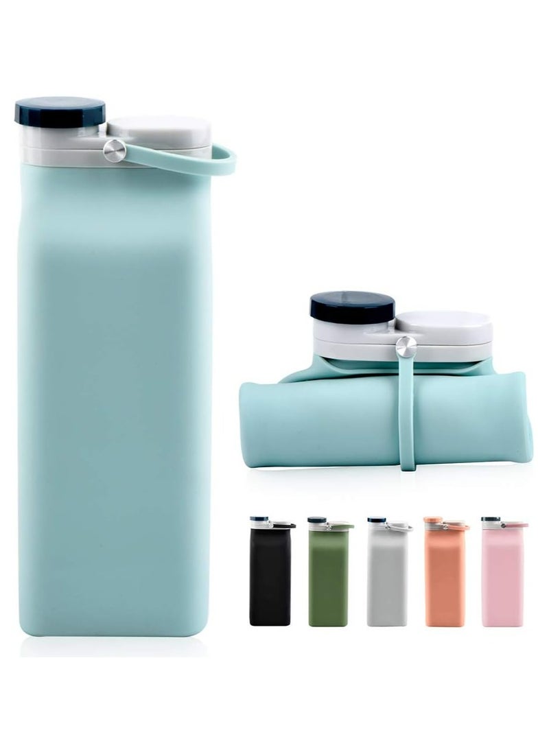 Collapsible Water Bottle Foldable Water Bottle for Travel Sports (Blue)