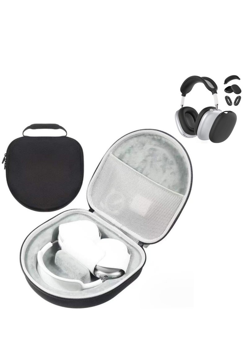 Hard Case for AirPods Max , Travel Carrying Headphone Case with AirPods Max Silicone Earpad Cover/Ear Cups Cover/Headband Cover, AirPods Max Protective Portable Storage Bag