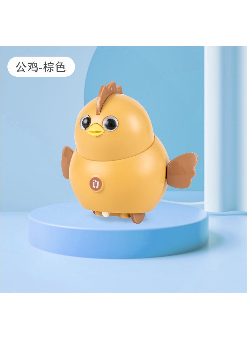 Shake Tone Electric Swing Chicken Squad Cute Cute Duck Running Magnetic Duck Children's Toy New Year Gift 602004-3 Swinging Owl [Green]]