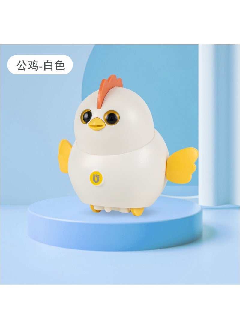 Shake Tone Electric Swing Chicken Squad Cute Cute Duck Running Magnetic Duck Children's Toy New Year Gift 602004-3 Swinging Chicken [White]]