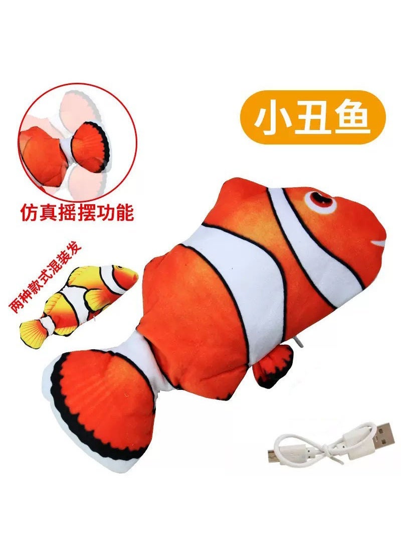 Vibrating Electric Fish Toy with Wiggling Tail Clownfish