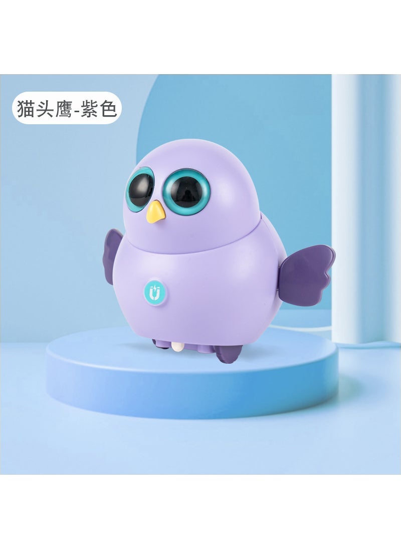 Shake Tone Electric Swing Chicken Squad Cute Cute Duck Running Magnetic Duck Children's Toy New Year Gift 602004-3 Swinging Owl [Purple]]