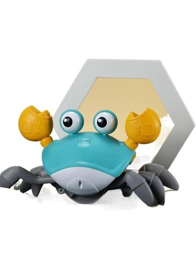 New Creative Charging Electric Crab Induction Toy 23x14cm，Electric Induction Crab Automatic Obstacle Avoidance Light Music Rechargeable Children Will Escape Crab Toy