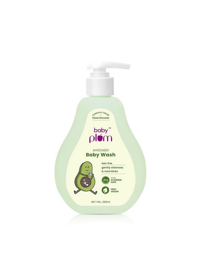 Baby Plum Avocado Baby Wash Clinically Tested By Pediatricians Tested Allergen Safe Enriched With Aloe Extracts & Vitamin B5 200 Ml 04 Years