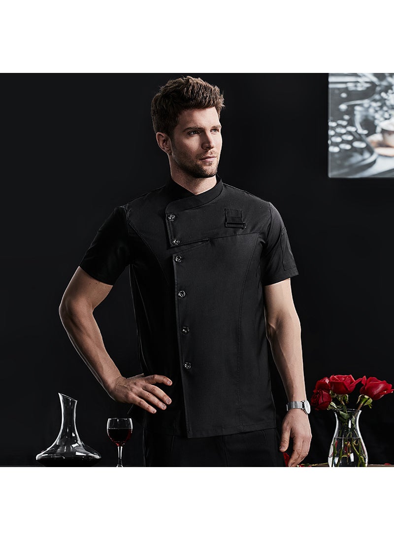 Chef Short Sleeve Cotton Work Uniform Black