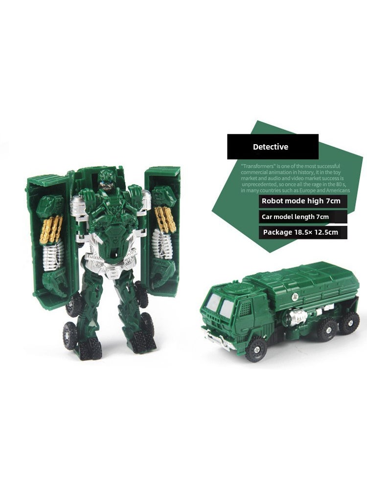 1 x 5 pcs Mini Transforming Robot Car Toy for Kids Detective