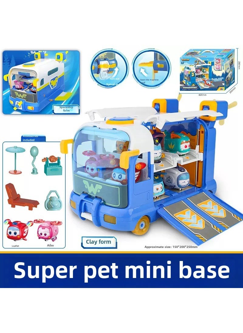 Audi Super Wings Transforming Robot Toy Base Set 770880 Super Pet Mini Base