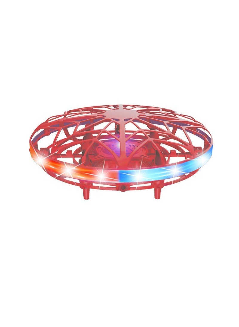 Cross-border hot selling colorful light with fingertip flying gyro children's interactive UFO induction gesture aircraft suspension toy Spinning Ball (purple)