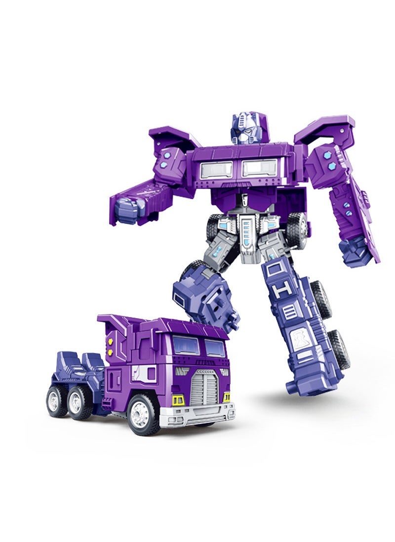 Kids Puzzle Transformer Toy Inertia Car Model Purple/transformation truck War police (706-49)