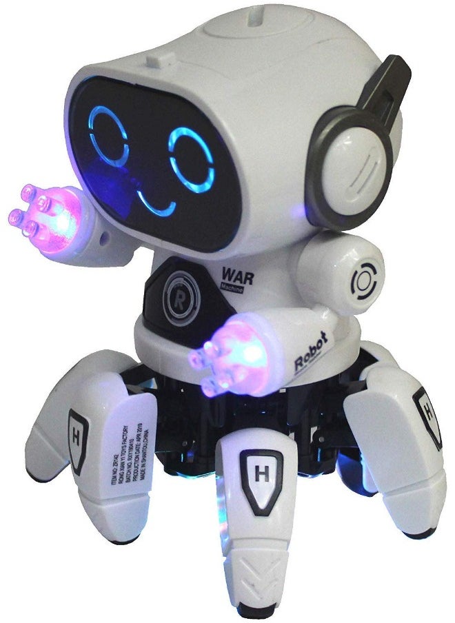 SGT-Bot Robot Pioneer Colorful Lights and Music All Direction Movement Dancing Robot Toys for Boys and Girls (WHITE)