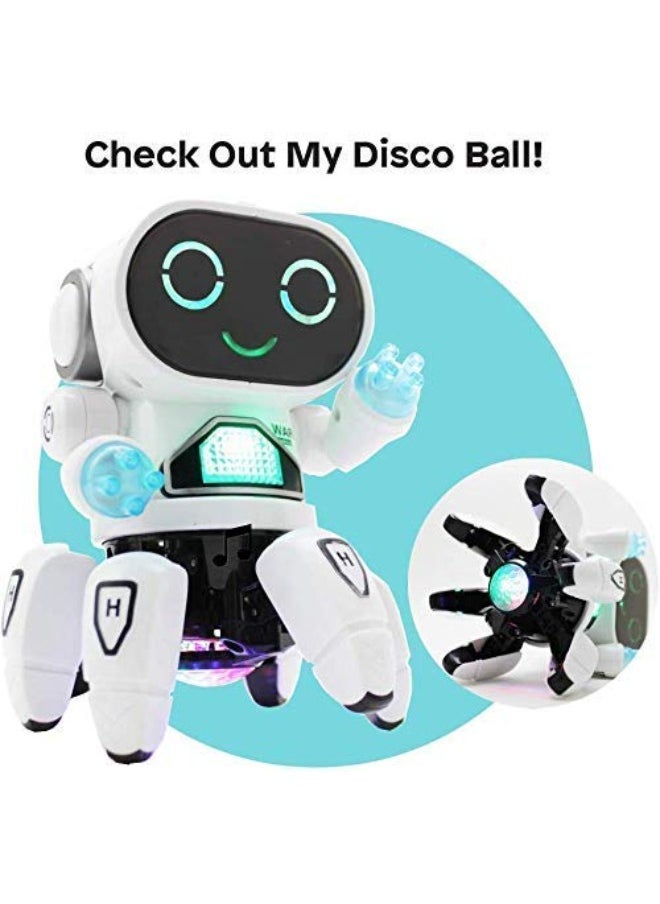 SGT-Bot Robot Pioneer Colorful Lights and Music All Direction Movement Dancing Robot Toys for Boys and Girls (WHITE)