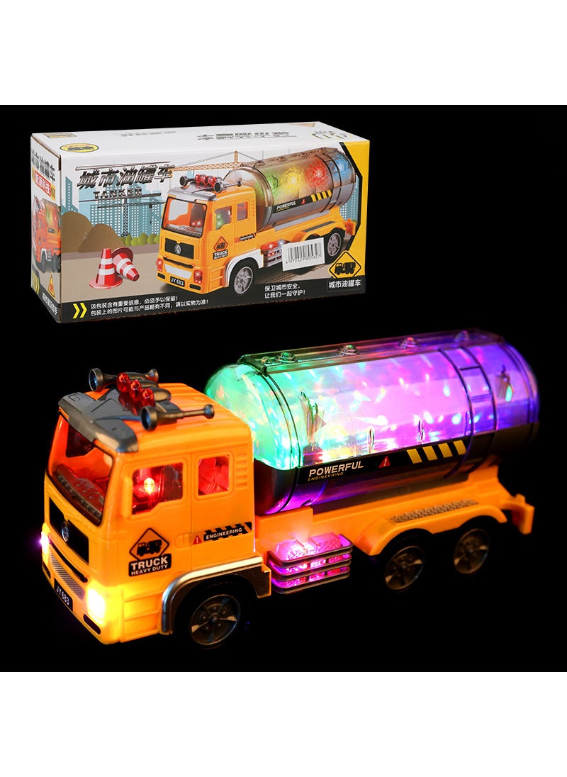 1 x 5 pcs Kids Electric Excavator Toy with Lights and Music Large tank truck