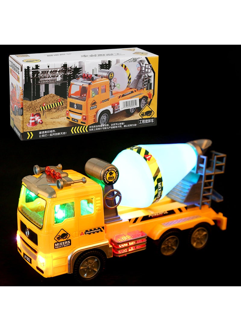 1 x 5 pcs Kids Electric Excavator Toy with Lights and Music Large Mixer Truck