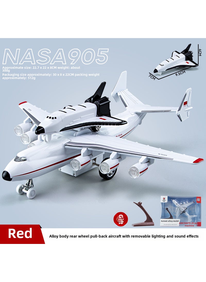 1 x 5 pcs Alloy Space Shuttle Toy with Sound and Light Red