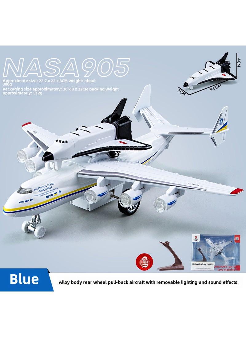 1 x 5 pcs Alloy Space Shuttle Toy with Sound and Light Blue