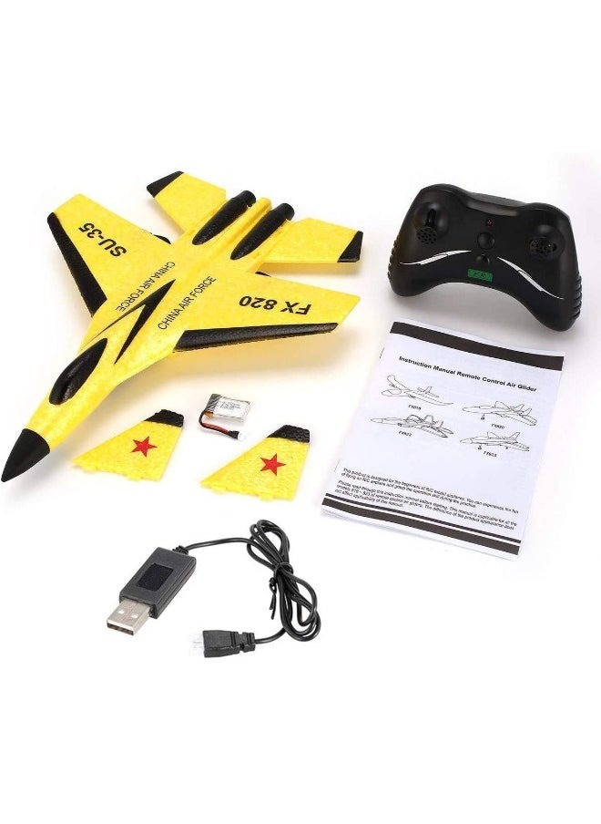 SU-35 RC RC Plane Drone with 2.4GHZ 2CH, Remote Channel Remote Control Airplane, Control Flying Paper Aircraft Toys Indoors & Outdoors Easy to Fly Best Gift for Adults and Children