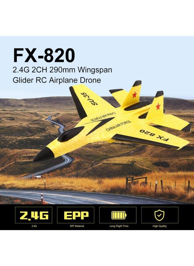 SU-35 RC RC Plane Drone with 2.4GHZ 2CH, Remote Channel Remote Control Airplane, Control Flying Paper Aircraft Toys Indoors & Outdoors Easy to Fly Best Gift for Adults and Children