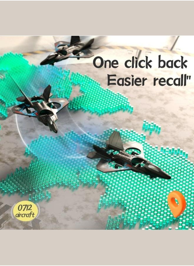 Remote Control Drone Plane 2.4GHz Fighter Aircraft RC Airplane RTF for Beginner Kids and Adults 3D Flip Airplane Toy with Colored Lights USB Charging Model L0712