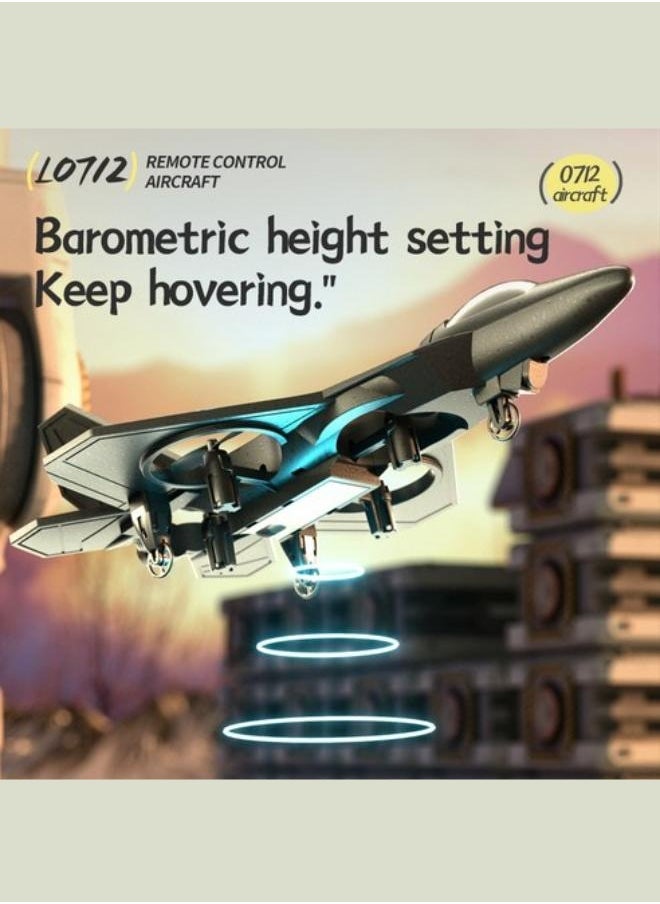 Remote Control Drone Plane 2.4GHz Fighter Aircraft RC Airplane RTF for Beginner Kids and Adults 3D Flip Airplane Toy with Colored Lights USB Charging Model L0712