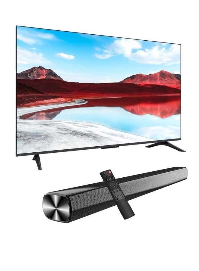 55-inch QLED 4K UHD TV with Google TV & 60Hz Refresh Rate + Immersive Soundbar with Dynamic Audio, HDMI ARC, Bluetooth, Optical & USB Connectivity 55APRO2025+SOUNDBAR Black