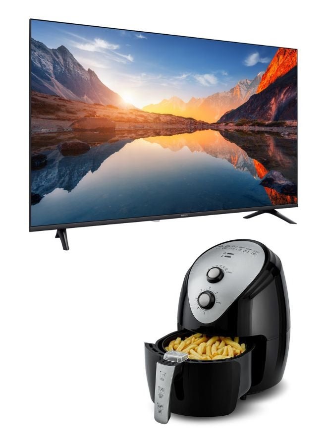 55-Inch 4K UHD Smart TV with 3.5L Air Fryer Bundle | 4K Resolution | HDR10 | Dolby Audio | Healthy Cooking | Perfect for Home Entertainment TV A43 + 55A2025+AIR-FRYER Black