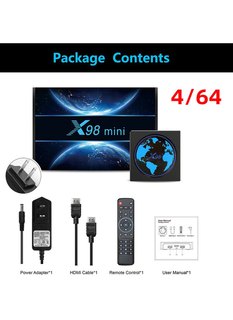 1 x 5 pcs X98mini 4K Android 11 TV Box S905W2 5G Dual WiFi Bluetooth 4/64 [US Standard]