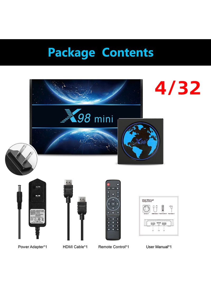 1 x 5 pcs X98mini 4K Android 11 TV Box S905W2 5G Dual WiFi Bluetooth 4/32 [US Standard]